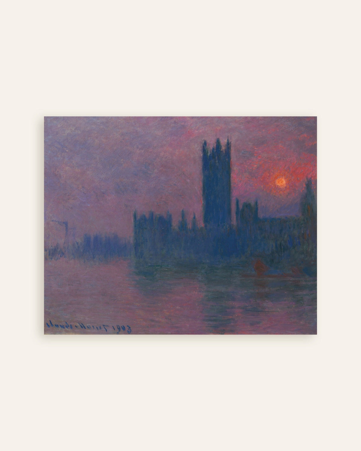 Poster Das Parlament, untergehende Sonne (1900–1903) von Claude Monet, Vorschaubild