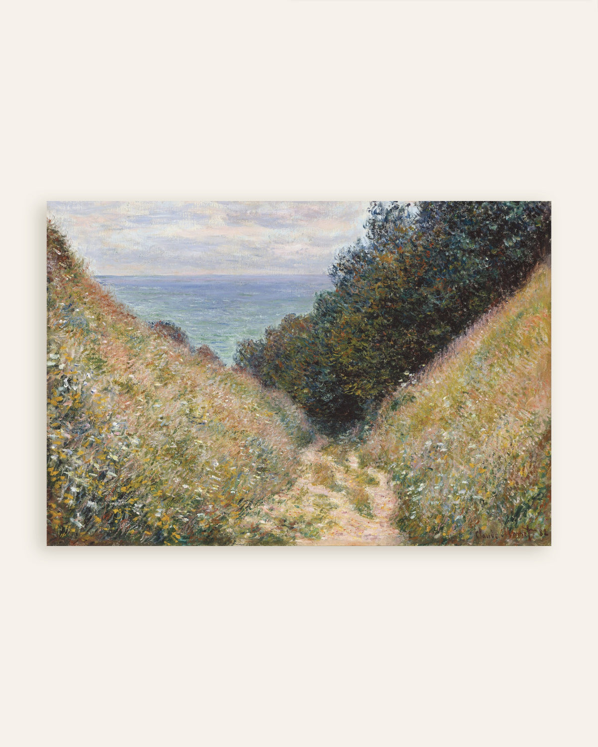Poster Der Hohlweg La Cavée in Pourville (1882) von Claude Monet, Vorschaubild