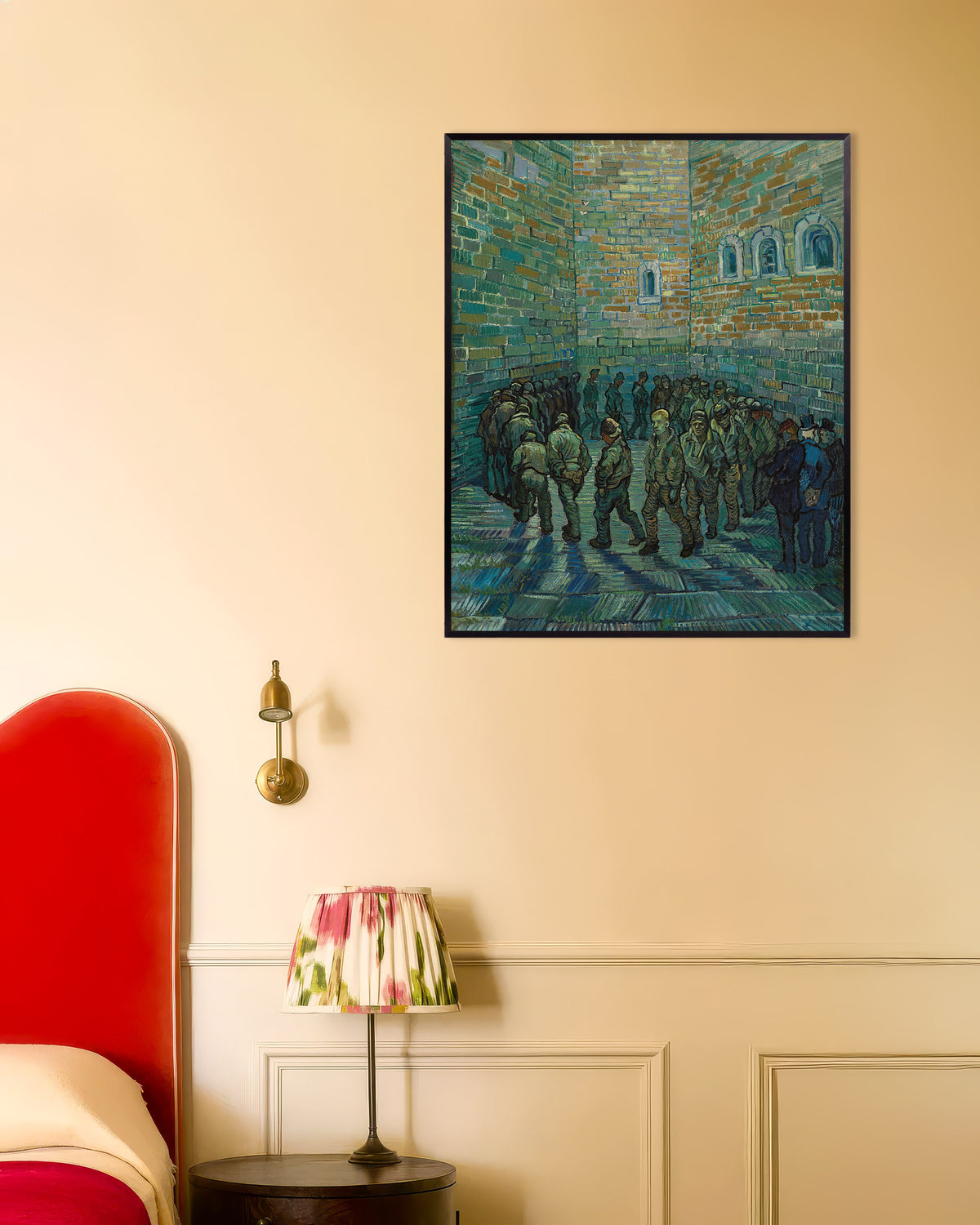 Poster Der Gefängnishof, nach Doré (1890) von Vincent van Gogh, mit Metallrahmen