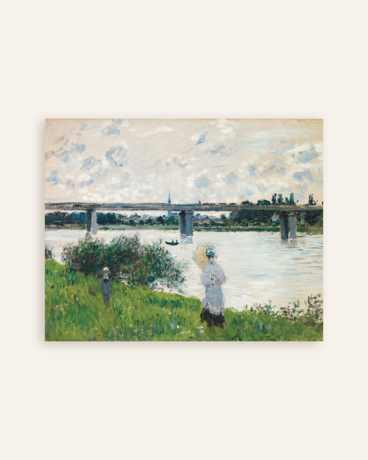 Poster Spaziergang an der Eisenbahnbrücke, Argenteuil (1874) von Claude Monet, Vorschaubild