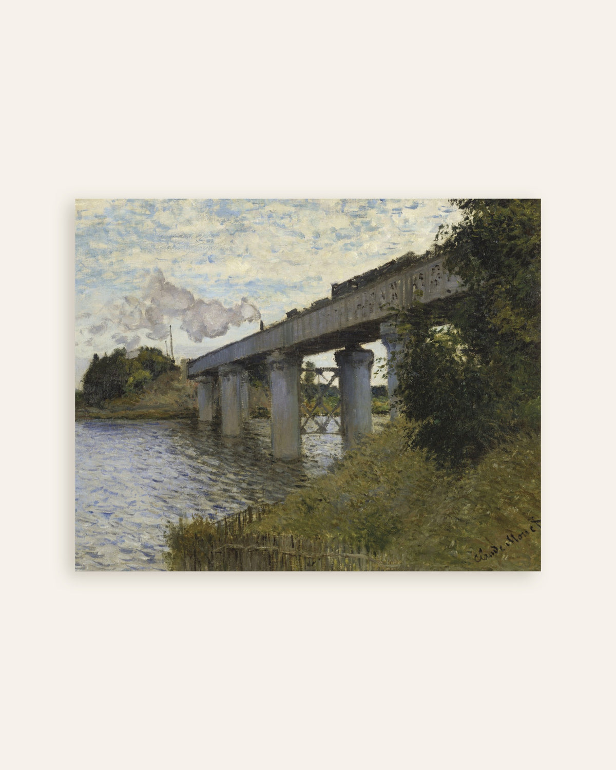 Poster Die Eisenbahnbrücke von Argenteuil (1873–1874) von Claude Monet, Vorschaubild
