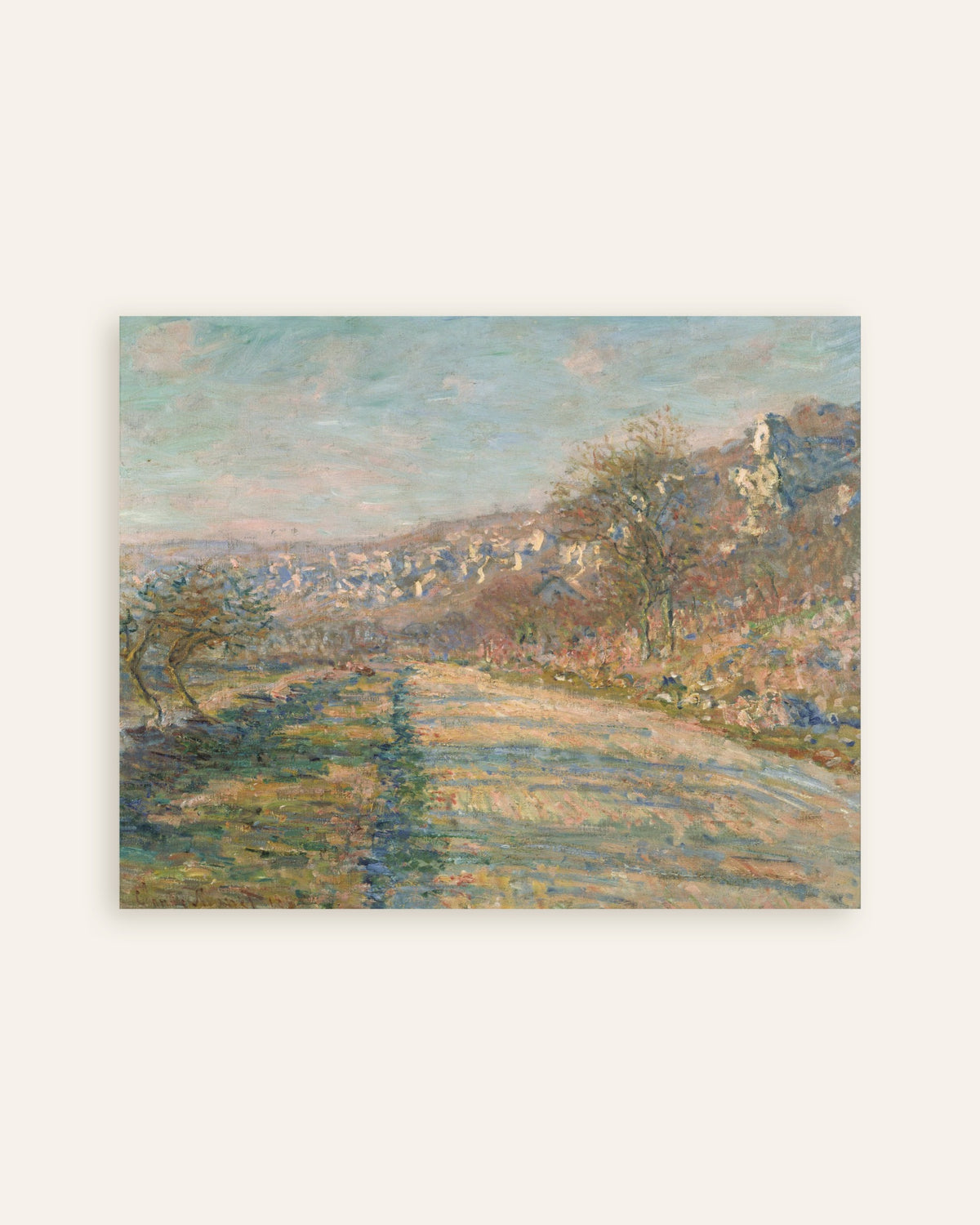 Poster Die Straße nach La Roche-Guyon (1880) von Claude Monet, Vorschaubild