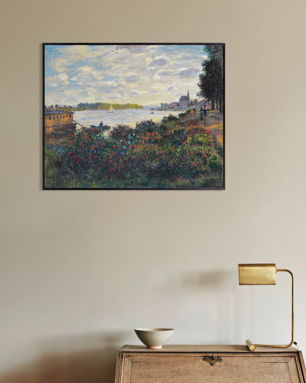Poster Die Seine bei Argenteuil (1877) von Claude Monet mit Metallrahmen