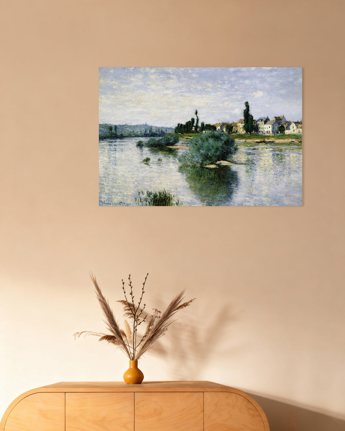 Poster Die Seine bei Lavacourt (1880) von Claude Monet
