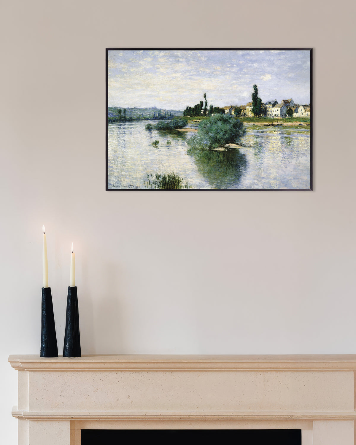 Poster Die Seine bei Lavacourt (1880) von Claude Monet mit Metallrahmen