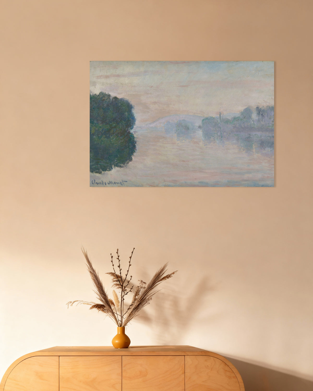 Poster Die Seine im Nebel (1894) von Claude Monet