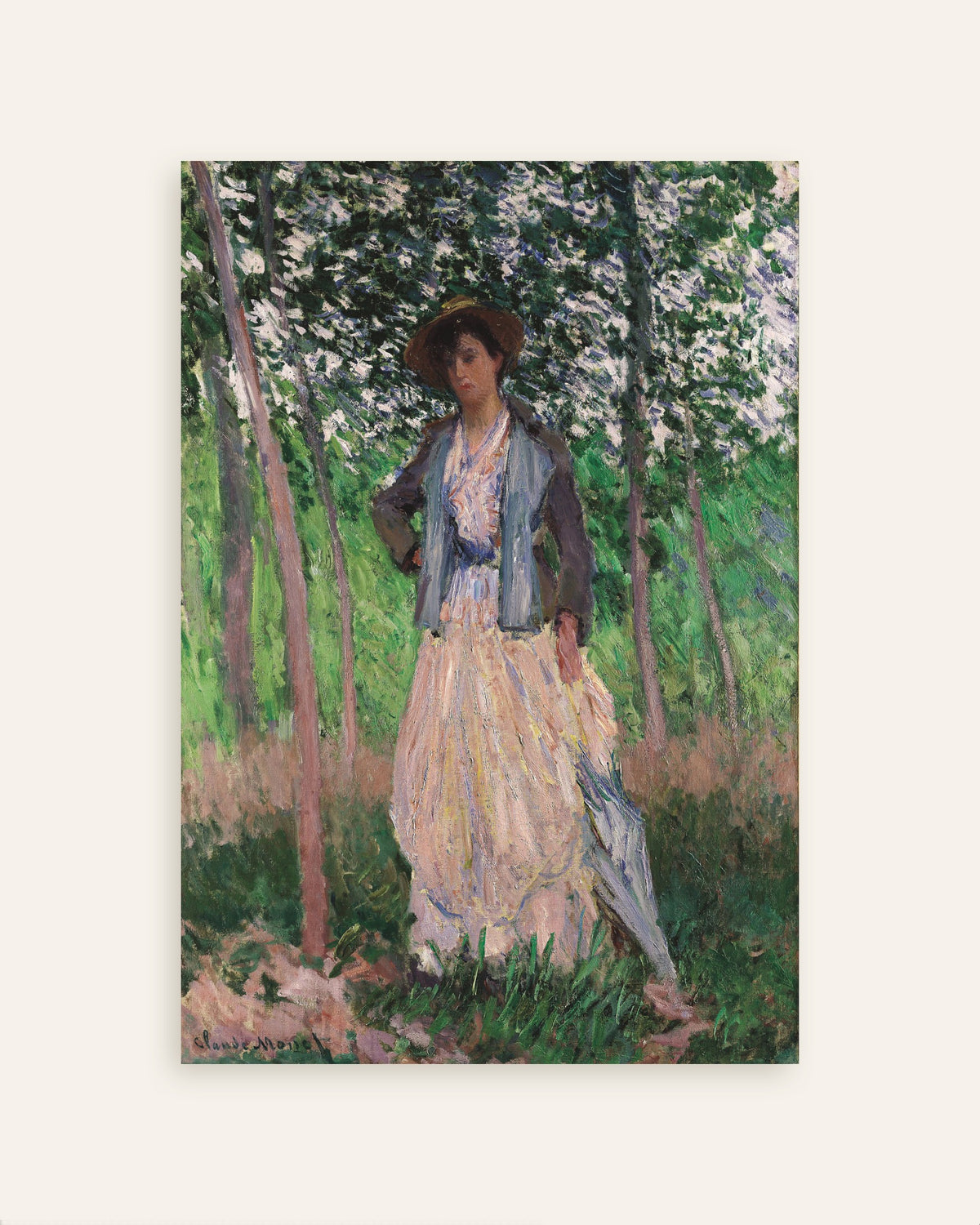 Poster Die Spaziergängerin, Suzanne Hoschedé (1887) von Claude Monet, Vorschaubild
