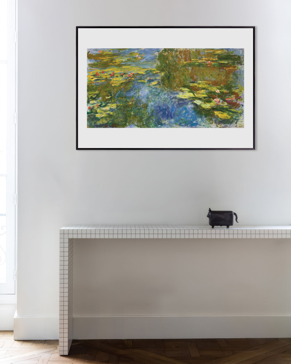 Poster Der Seerosenteich (um 1917–1919) von Claude Monet mit Metallrahmen
