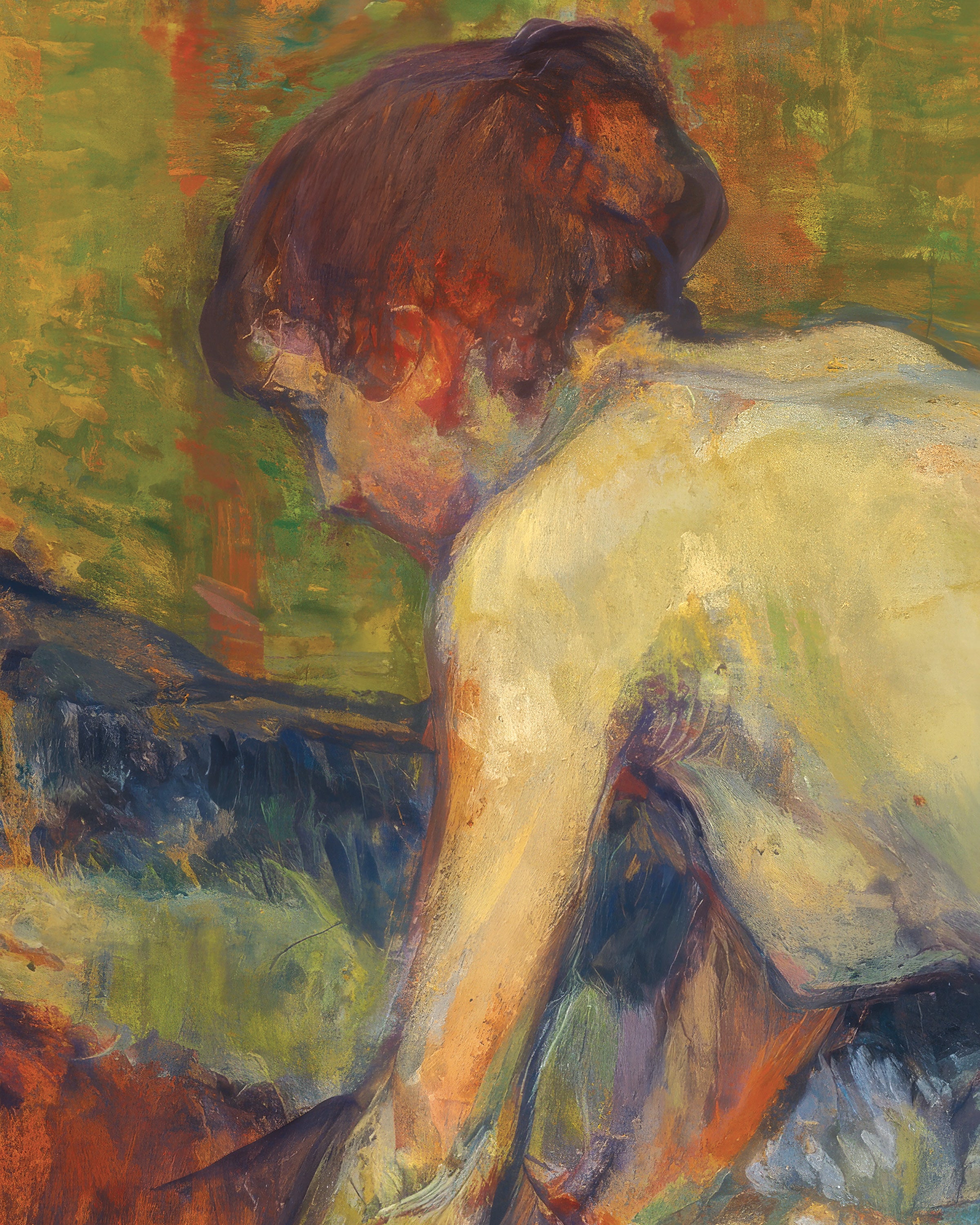 Rothaariger Akt in Hockposition von Henri de Toulouse-Lautrec Poster