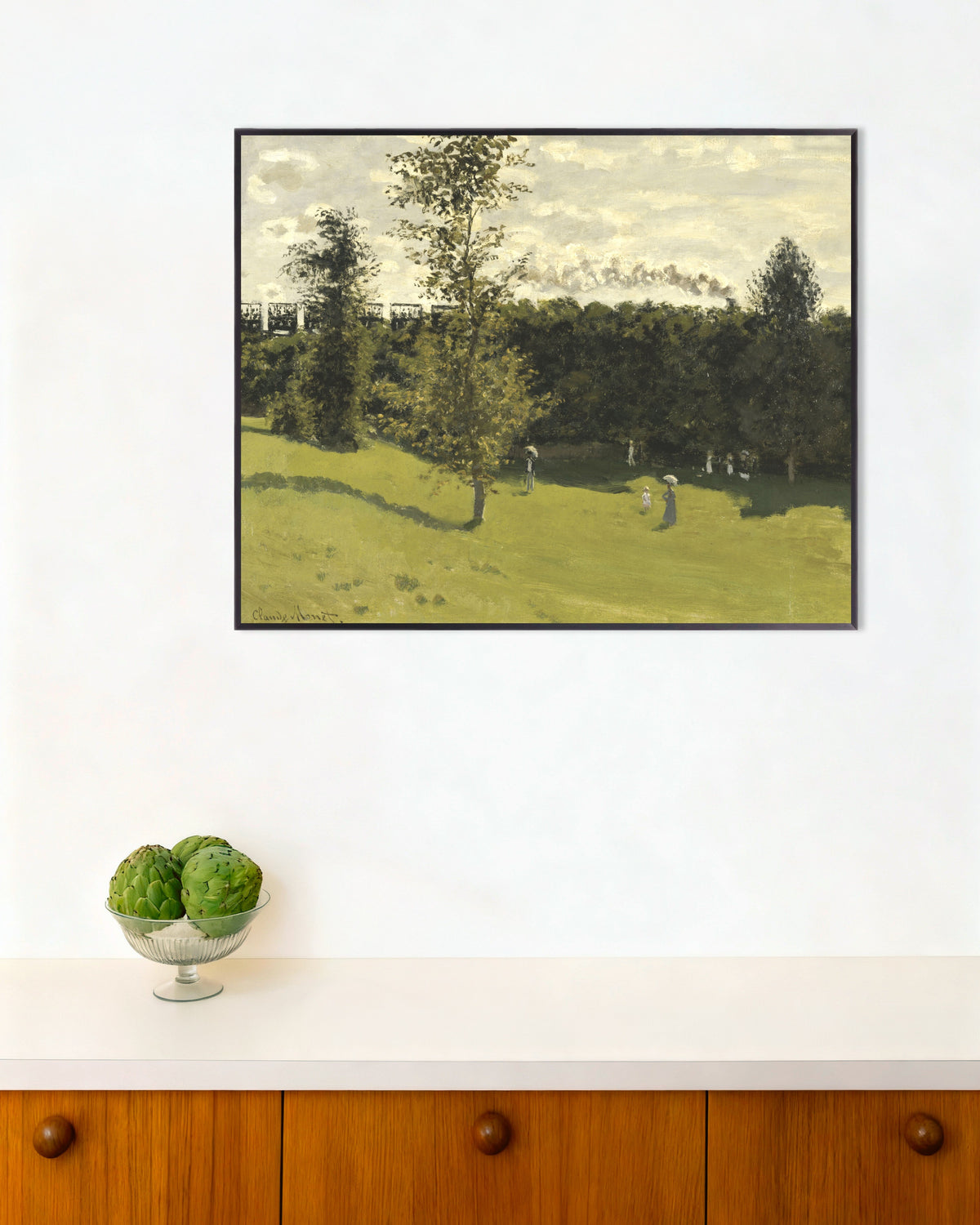 Poster Zug auf dem Land (um 1870) von Claude Monet mit Metallrahmen