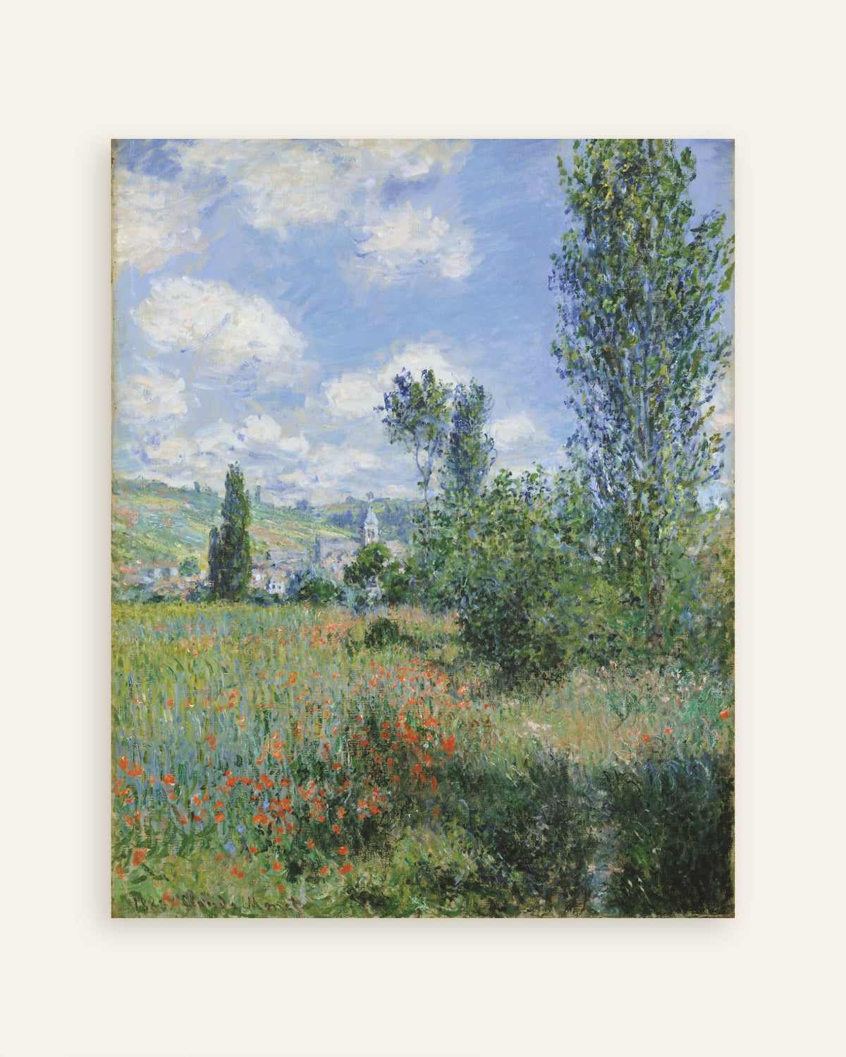 Poster Blick auf Vétheuil (1880) von Claude Monet, Vorschaubild