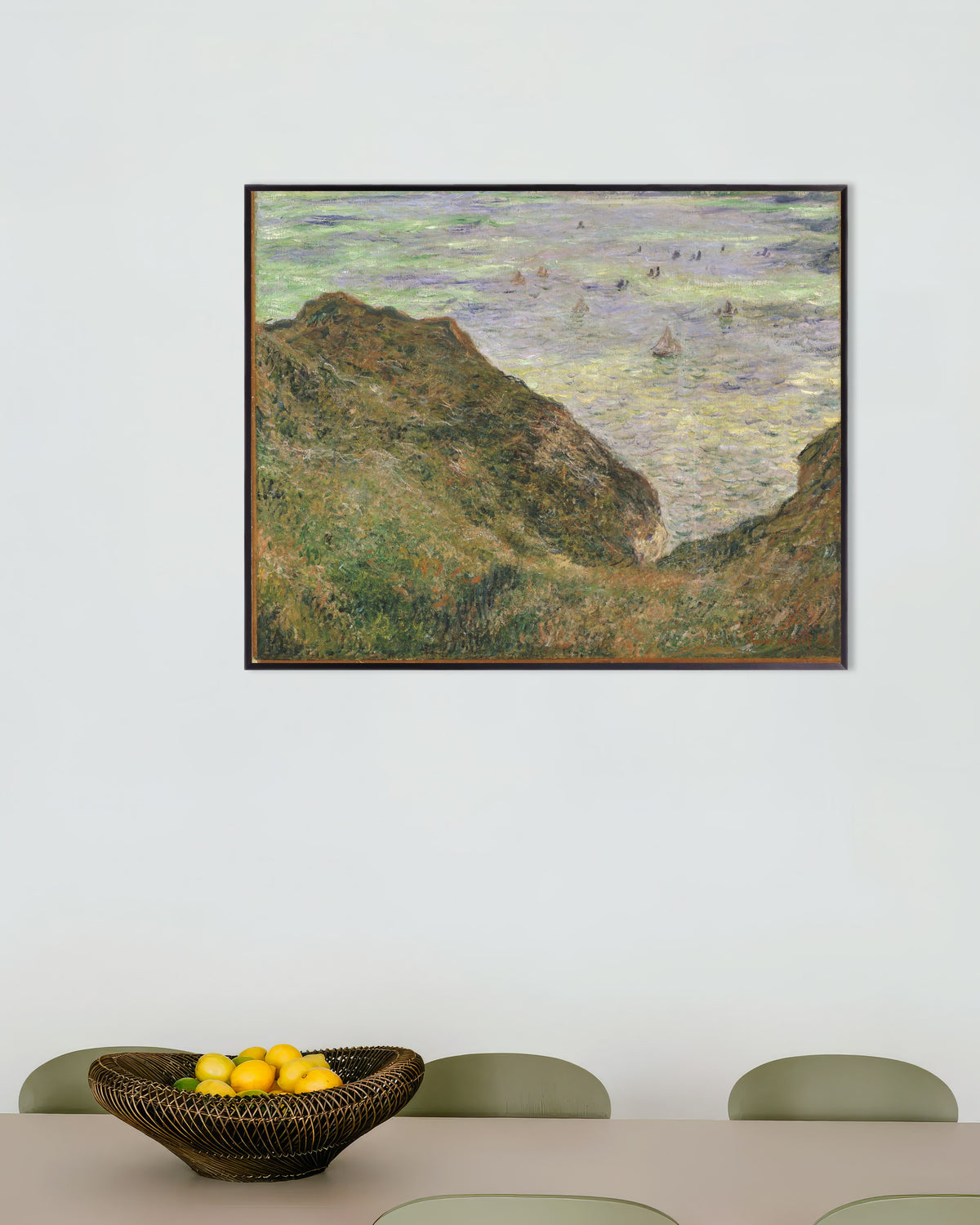 Poster Blick auf das Meer (1882) von Claude Monet mit Metallrahmen