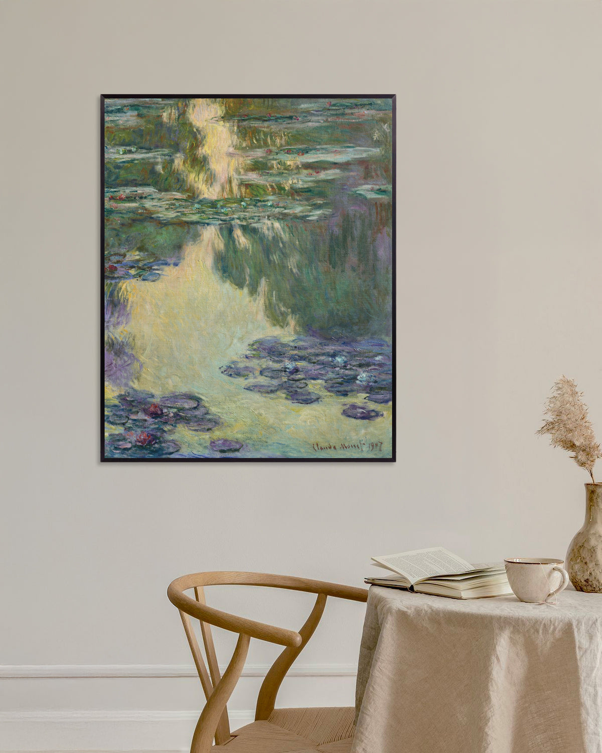 Poster Seerosen (1907) von Claude Monet mit Metallrahmen