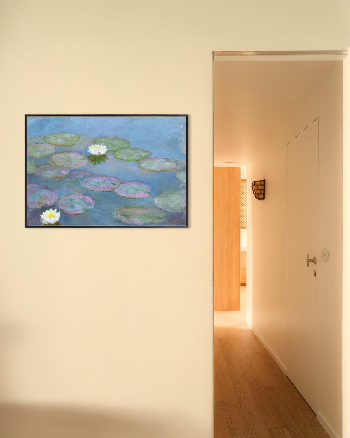 Poster Seerosen (um 1897–1899) von Claude Monet mit Metallrahmen