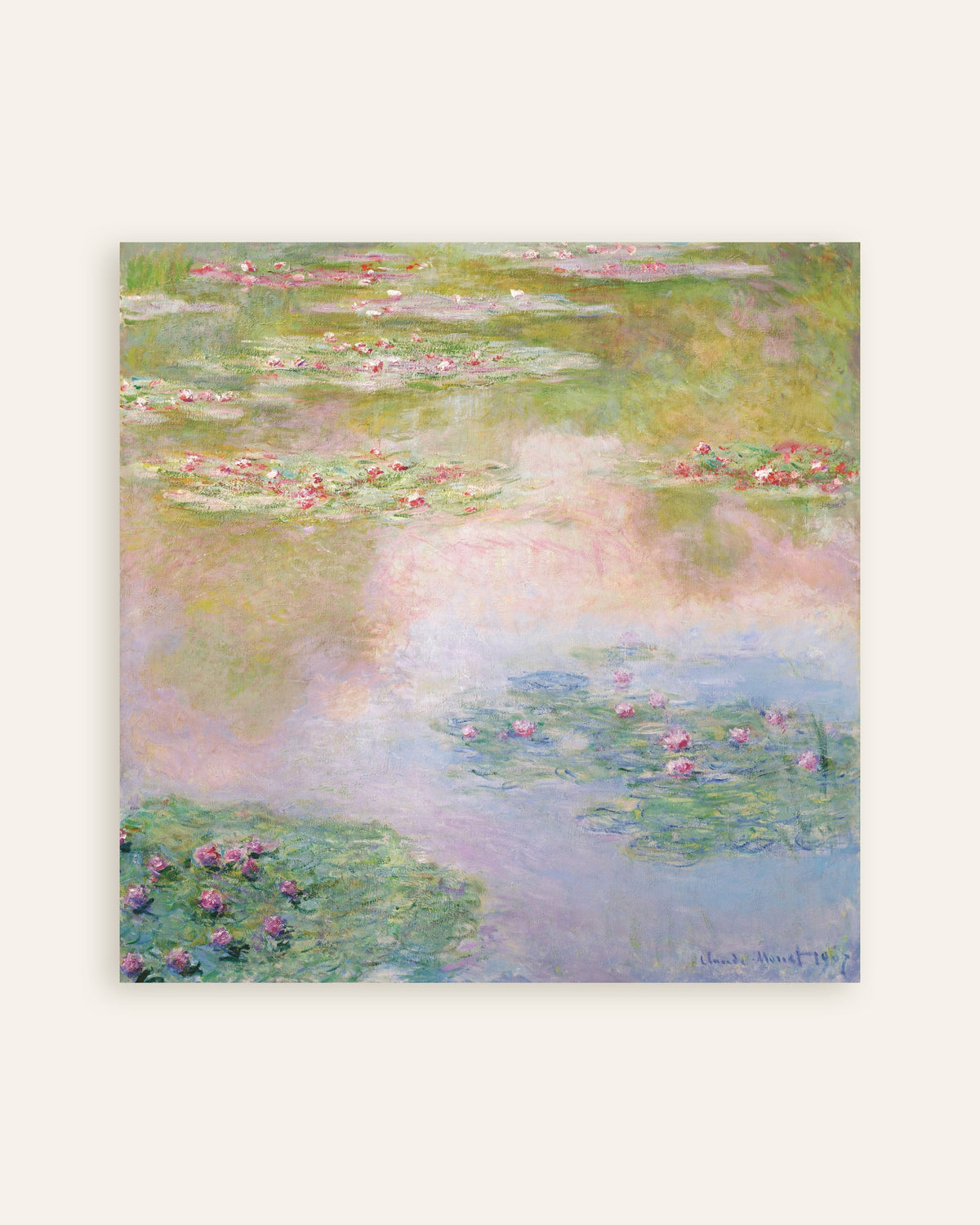 Poster Seerosen, rosa Spiegelungen (1907) von Claude Monet, Vorschaubild