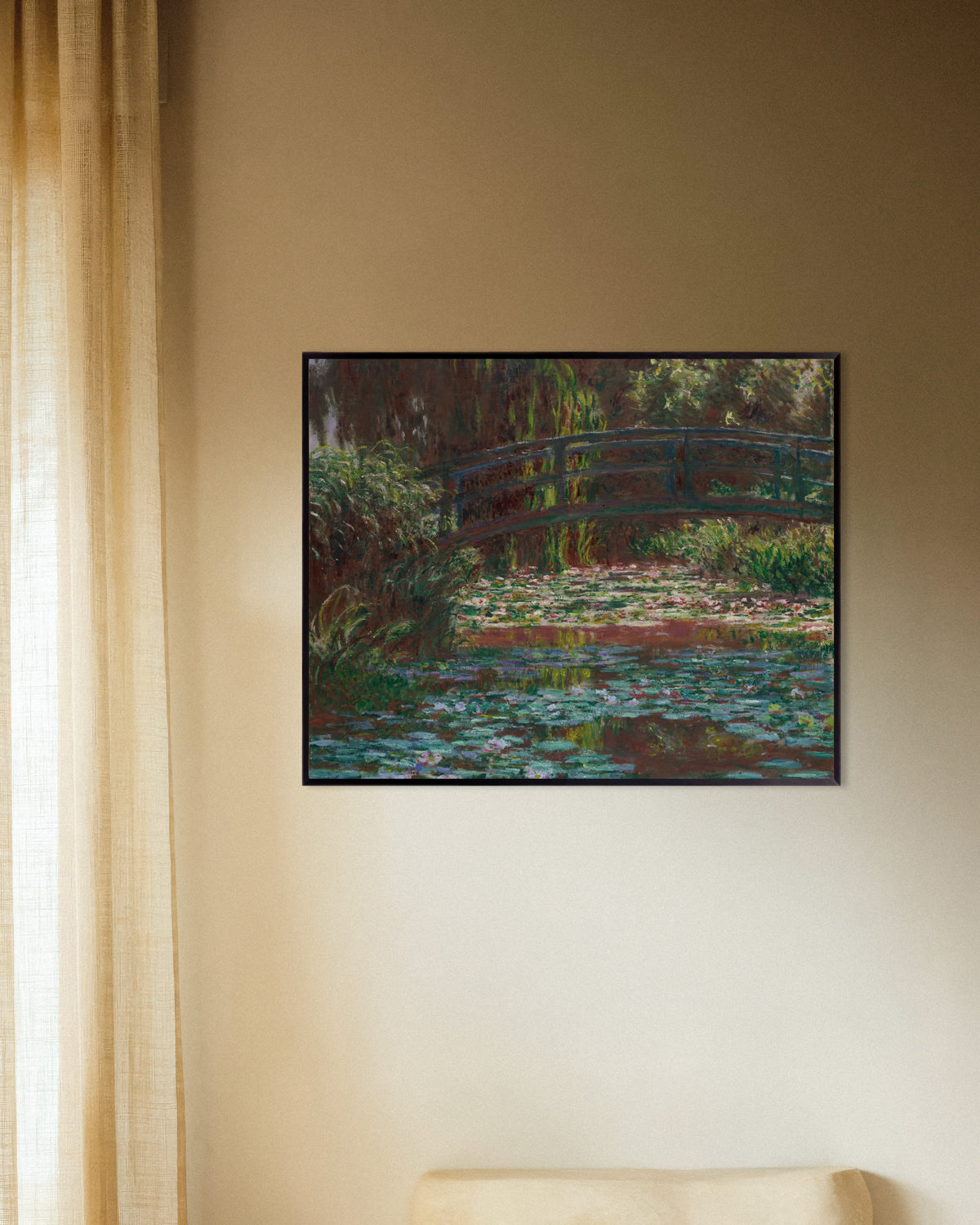 Poster Der Seerosenteich (1900) von Claude Monet mit Metallrahmen
