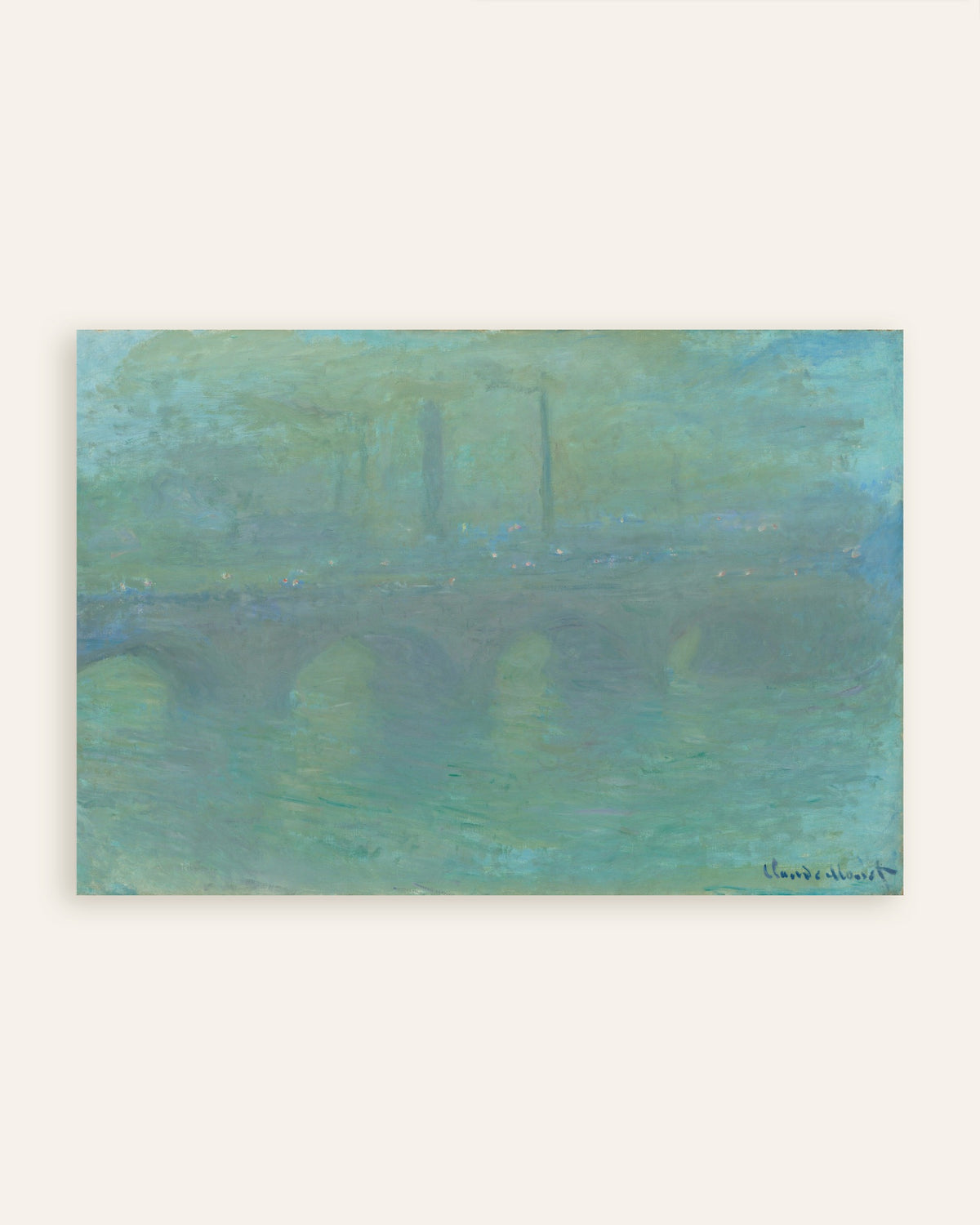 Poster Waterloo Bridge, London, in der Abenddämmerung (1904) von Claude Monet, Vorschaubild