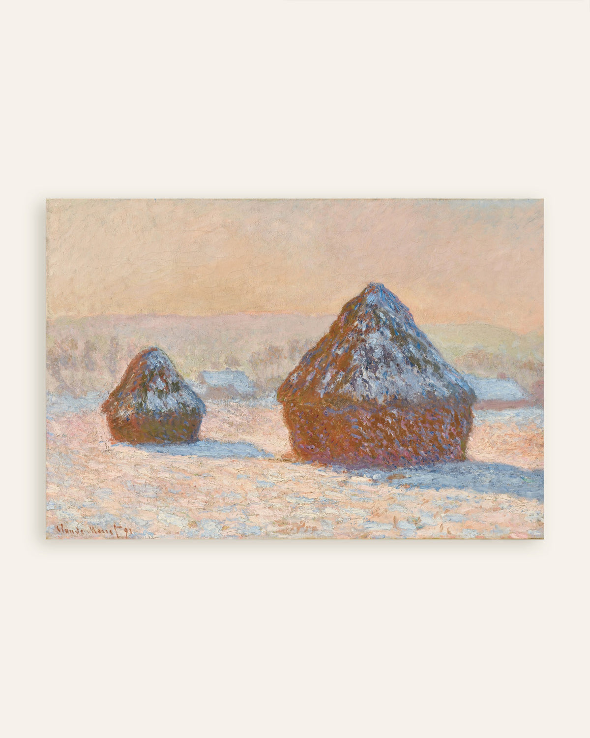 Poster Getreideschober, Schneeeffekt, Morgen (1891) von Claude Monet, Vorschaubild