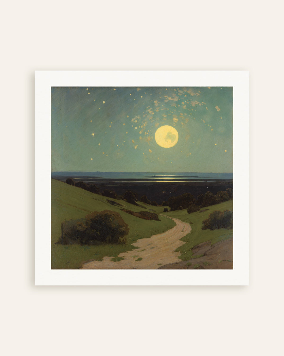 Poster Vollmond über den Hügeln, Vorschaubild